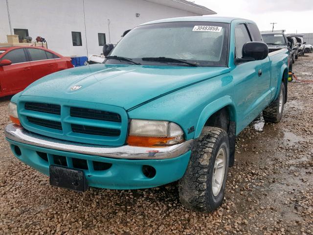 1B7GG22X5WS685223 - 1998 DODGE DAKOTA TURQUOISE photo 2