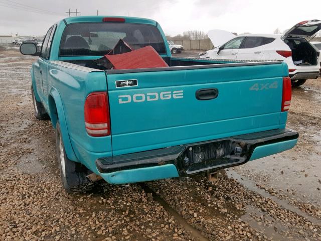 1B7GG22X5WS685223 - 1998 DODGE DAKOTA TURQUOISE photo 3