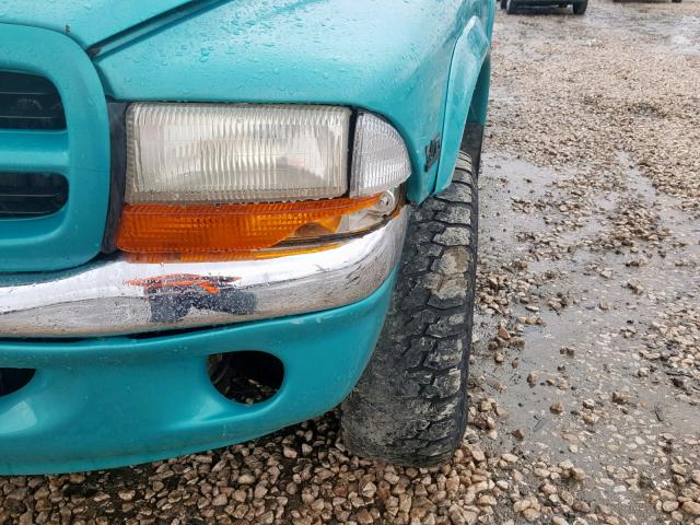 1B7GG22X5WS685223 - 1998 DODGE DAKOTA TURQUOISE photo 9