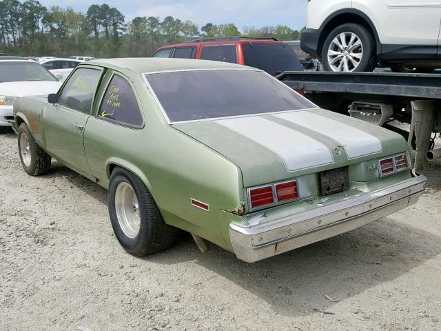 1X27U7LL102939 - 1977 CHEVROLET NOVA GREEN photo 3