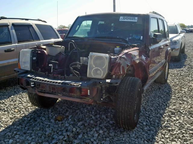 1J8HH48P97C505833 - 2007 JEEP COMMANDER BURGUNDY photo 2
