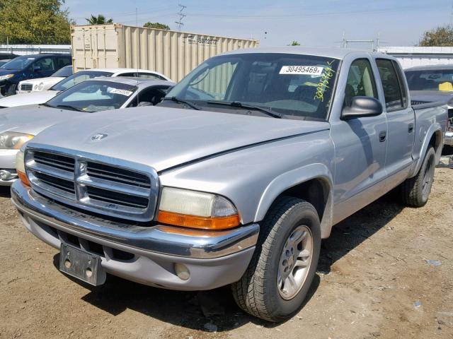 1D7HL48NX3S104382 - 2003 DODGE DAKOTA QUA SILVER photo 2