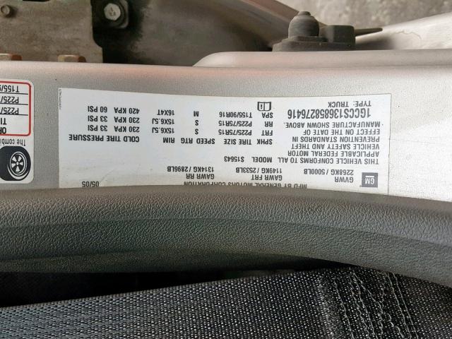 1GCCS136858276416 - 2005 CHEVROLET COLORADO TAN photo 10