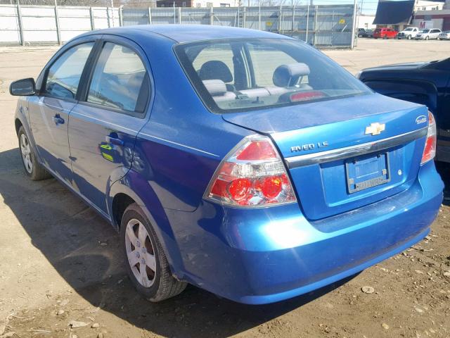 KL1TD56618B018069 - 2008 CHEVROLET AVEO BASE BLUE photo 3