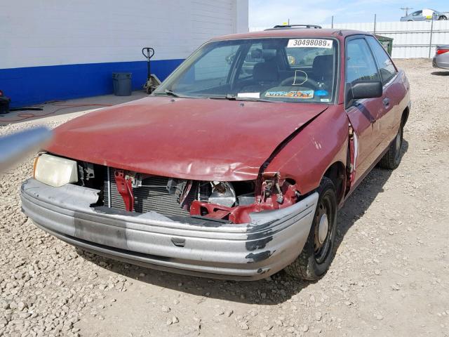 1FAPP10J1NW116505 - 1992 FORD ESCORT PON MAROON photo 2