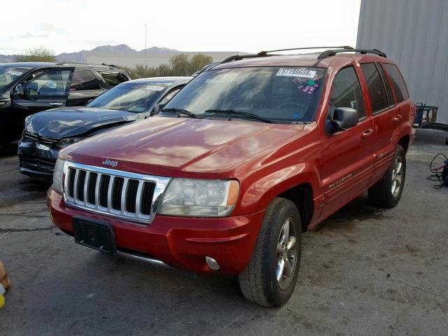 1J8GX58N94C167199 - 2004 JEEP GRAND CHER RED photo 2