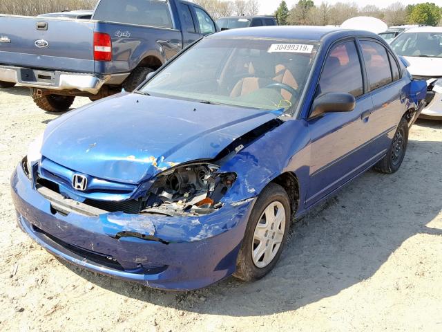 2HGES16364H570143 - 2004 HONDA CIVIC DX V BLUE photo 2