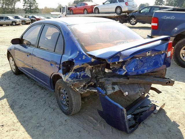 2HGES16364H570143 - 2004 HONDA CIVIC DX V BLUE photo 3