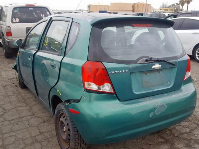 KL1TJ62694B186430 - 2004 CHEVROLET AVEO LS GREEN photo 3