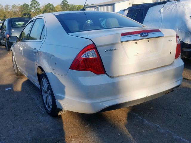 3FAHP0JA7CR126341 - 2012 FORD FUSION SEL WHITE photo 3