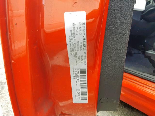 3C3CFFGE3FT609535 - 2015 FIAT 500 ELECTR ORANGE photo 10