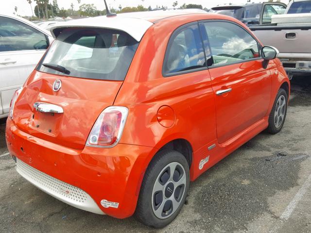 3C3CFFGE3FT609535 - 2015 FIAT 500 ELECTR ORANGE photo 4