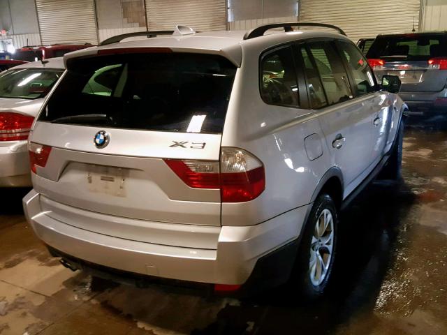 WBXPC93419WJ29841 - 2009 BMW X3 XDRIVE3 SILVER photo 4