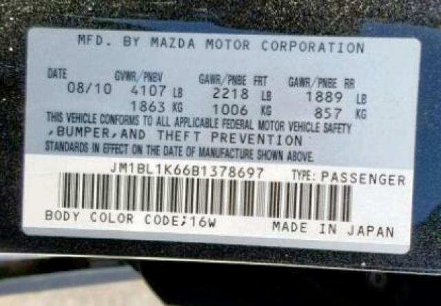 JM1BL1K66B1378697 - 2011 MAZDA 3 S BLACK photo 10