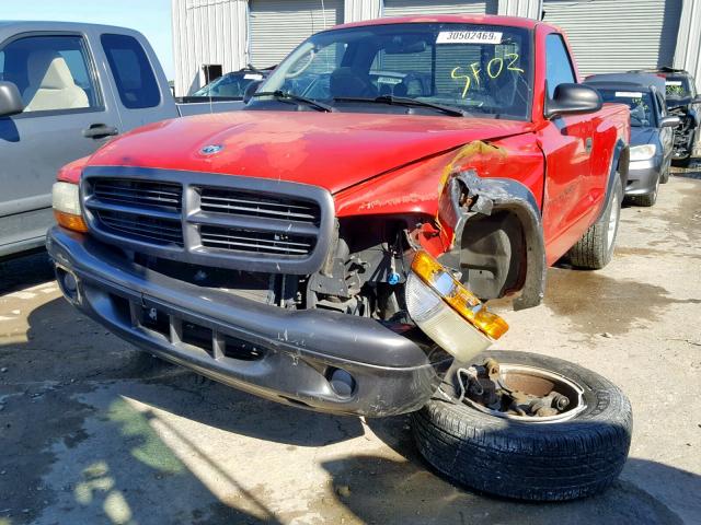 1B7FL16X62S541623 - 2002 DODGE DAKOTA BAS RED photo 2