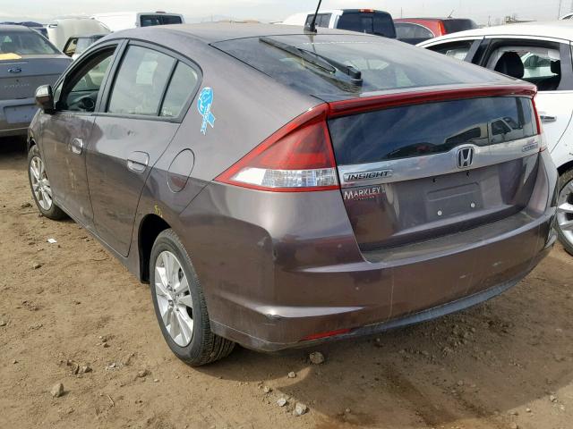 JHMZE2H72CS004905 - 2012 HONDA INSIGHT EX CHARCOAL photo 3