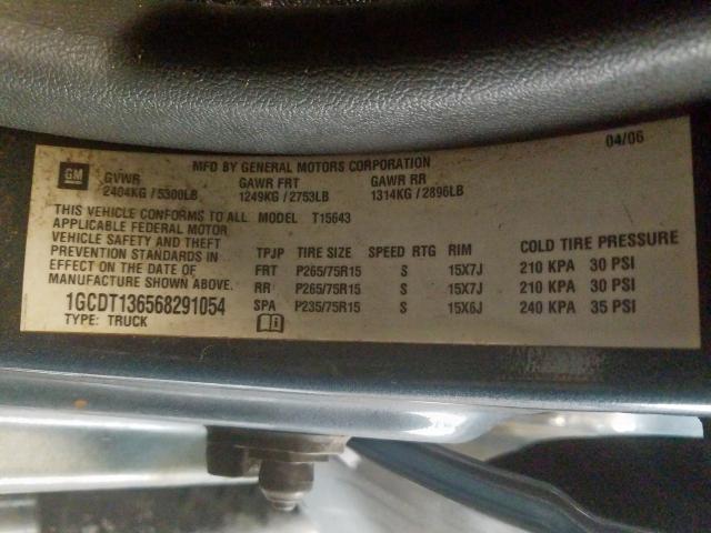 1GCDT136568291054 - 2006 CHEVROLET COLORADO  photo 10