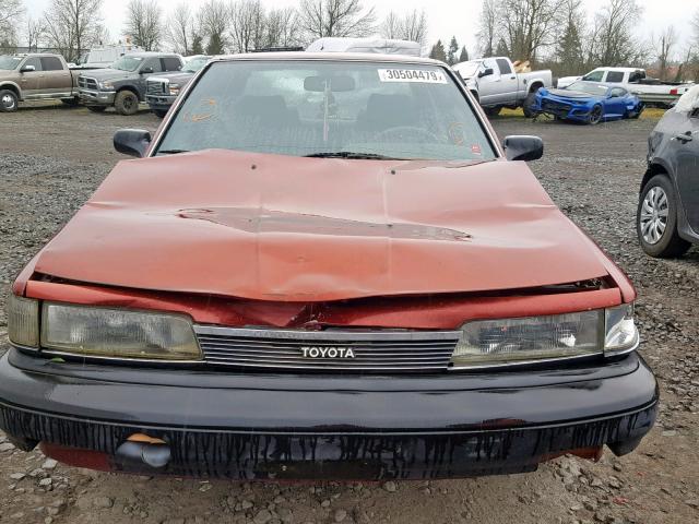 4T1SV21E6LU179928 - 1990 TOYOTA CAMRY DLX მუქწითელი ფოტო 9