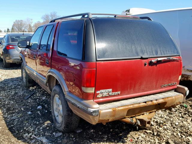 1GNDT13W3T2204161 - 1996 CHEVROLET BLAZER BURGUNDY photo 3