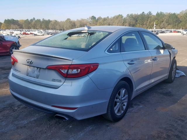 5NPE24AF1FH001681 - 2015 HYUNDAI SONATA SE SILVER photo 4