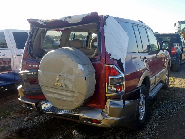 JA4MW51R41J018260 - 2001 MITSUBISHI MONTERO LI RED photo 4