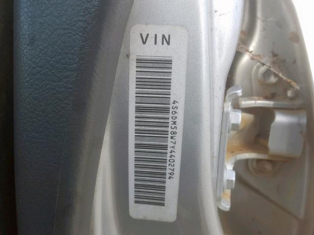 4S6DM58W7Y4402794 - 2000 HONDA PASSPORT E 灰色 照片 10