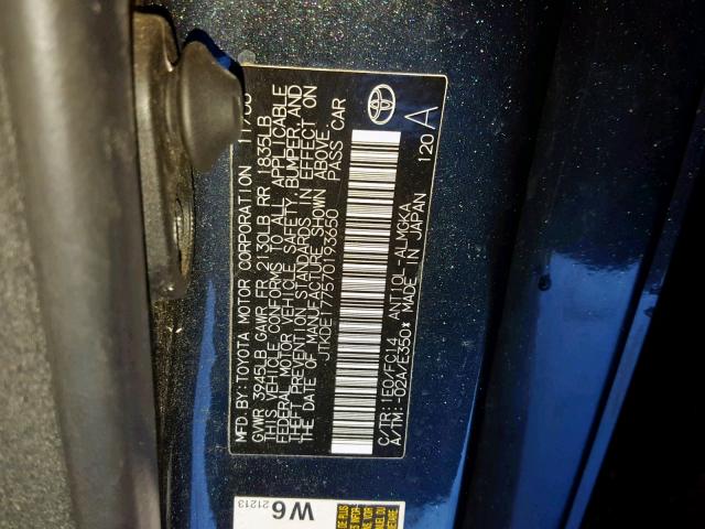 JTKDE177570193650 - 2007 TOYOTA SCION TC GRAY photo 10