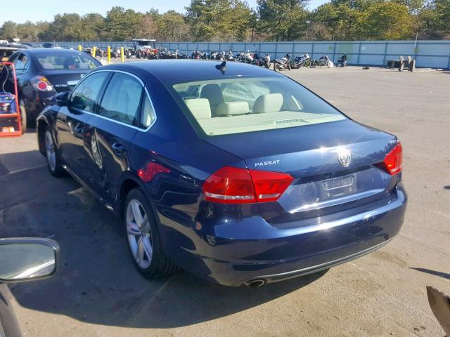 1VWBT7A37EC040094 - 2014 VOLKSWAGEN PASSAT SE BLUE photo 3