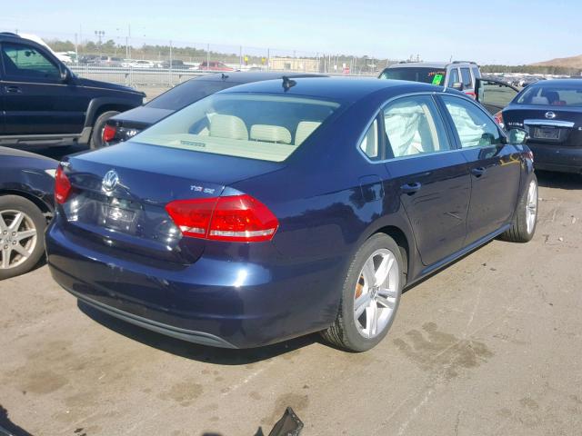 1VWBT7A37EC040094 - 2014 VOLKSWAGEN PASSAT SE BLUE photo 4