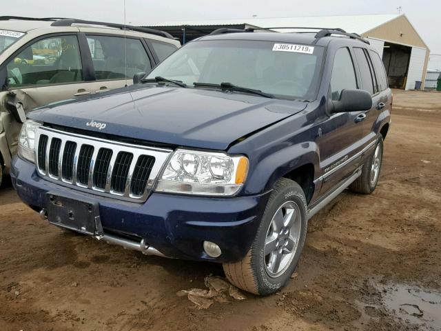 1J8GW68J84C264545 - 2004 JEEP GRAND CHER BLUE photo 2