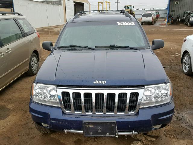 1J8GW68J84C264545 - 2004 JEEP GRAND CHER BLUE photo 9