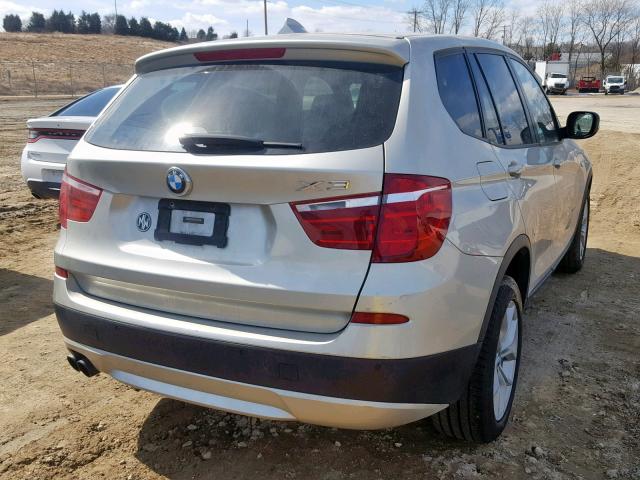 5UXWX7C5XCL737388 - 2012 BMW X3 XDRIVE3 GOLD photo 4