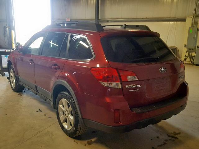 4S4BRBKCXD3297425 - 2013 SUBARU OUTBACK 2. RED photo 3