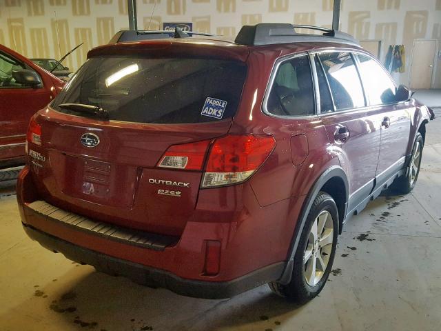 4S4BRBKCXD3297425 - 2013 SUBARU OUTBACK 2. RED photo 4