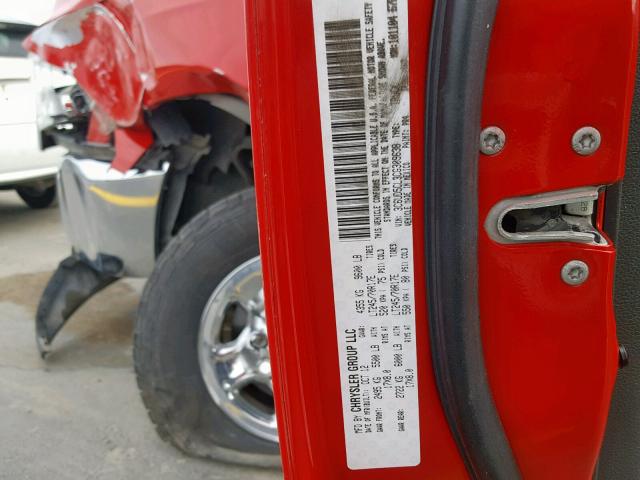 3C6UD5CL3CG309638 - 2012 DODGE RAM 2500 S წითელი ფოტო 10