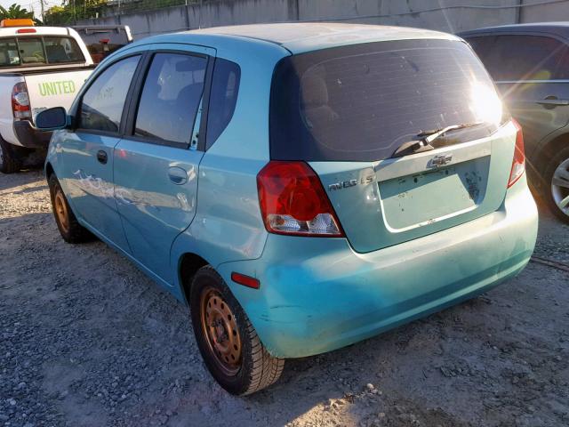 KL1TD626X5B465202 - 2005 CHEVROLET AVEO BASE ტალღისფერი ფოტო 3