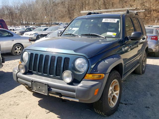 1J4GL38K15W725439 - 2005 JEEP LIBERTY RE GREEN photo 2