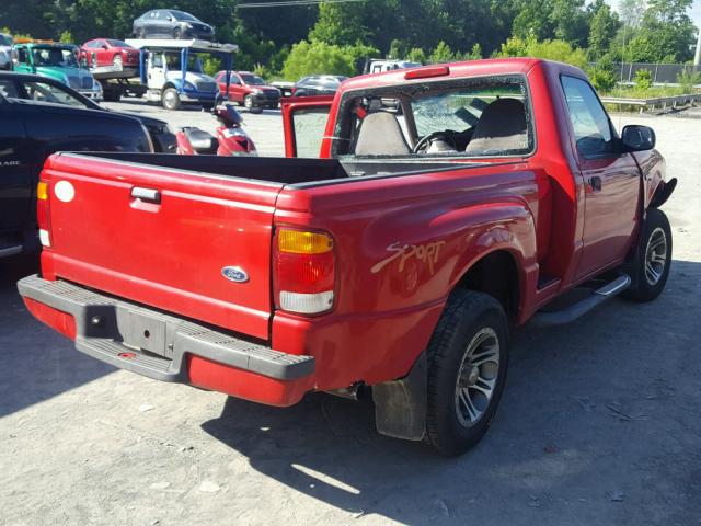 1FTYR10CXXTA28261 - 1999 FORD RANGER RED photo 4