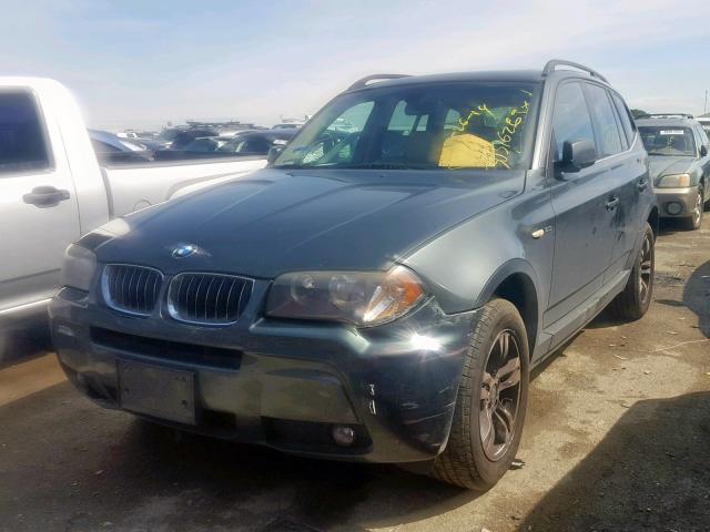 WBXPA93486WG77825 - 2006 BMW X3 3.0I GREEN photo 2