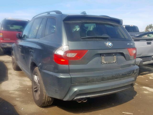 WBXPA93486WG77825 - 2006 BMW X3 3.0I GREEN photo 3