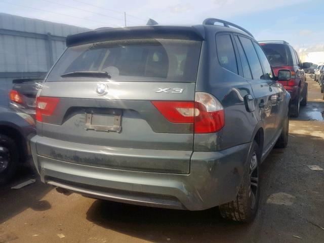 WBXPA93486WG77825 - 2006 BMW X3 3.0I GREEN photo 4