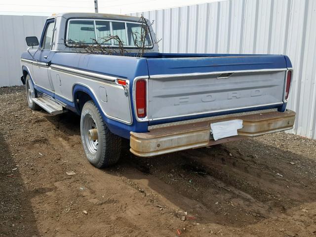 F255KBA8882 - 1978 FORD F-150 BLUE photo 3