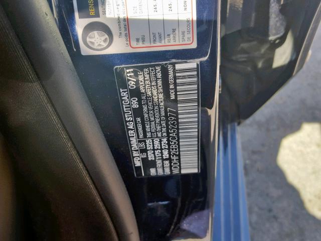 WDDHF2EB5CA523977 - 2012 MERCEDES-BENZ E 350 BLUE BLUE photo 10