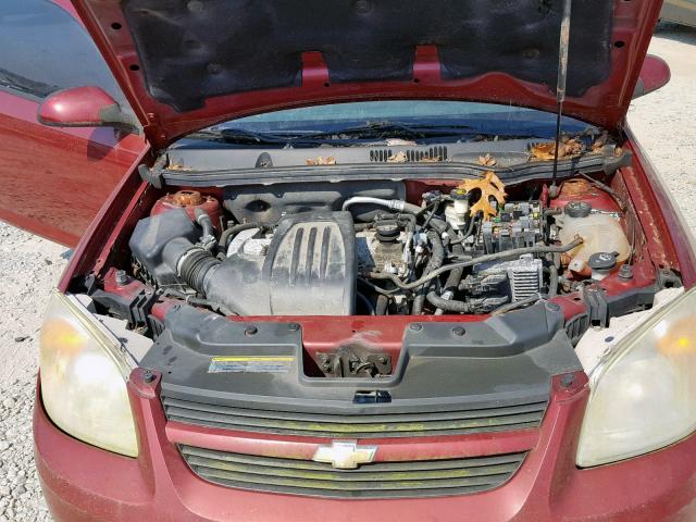 1G1AL15F877112229 - 2007 CHEVROLET COBALT LT RED photo 7