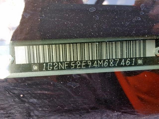 1G2NF52E94M687461 - 2004 PONTIAC GRAND AM S SILVER photo 10