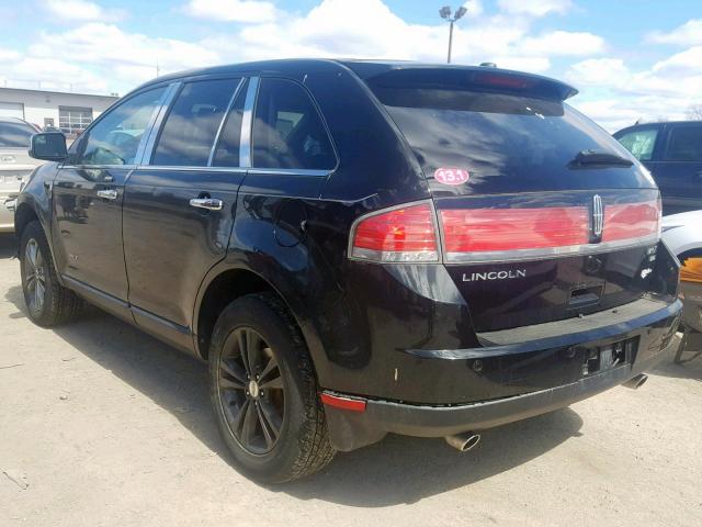 2LMDJ8JC1ABJ00520 - 2010 LINCOLN MKX BLACK photo 3