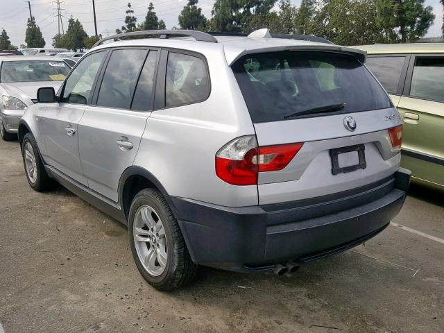 WBXPA93424WA66945 - 2004 BMW X3 3.0I SILVER photo 3