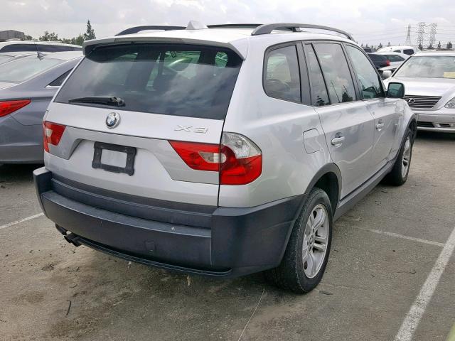 WBXPA93424WA66945 - 2004 BMW X3 3.0I SILVER photo 4