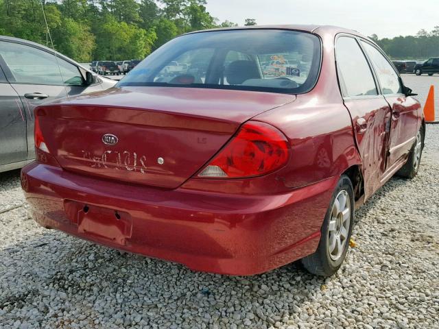 KNAFB121935277542 - 2003 KIA SPECTRA BA BURGUNDY photo 4