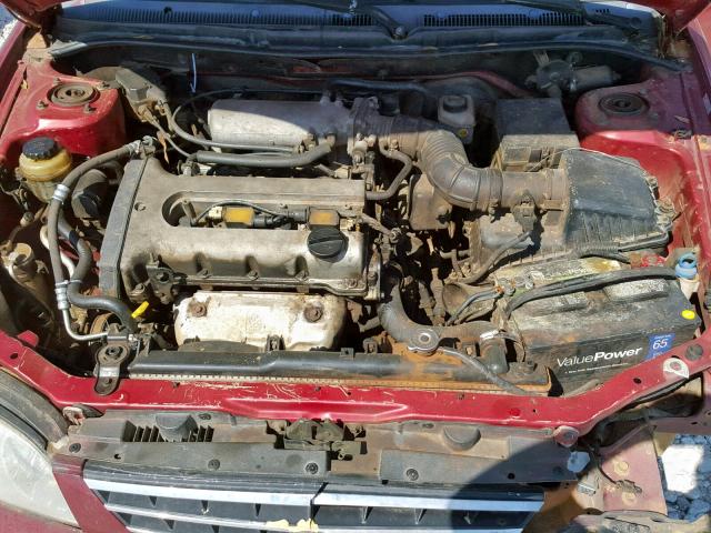 KNAFB121935277542 - 2003 KIA SPECTRA BA BURGUNDY photo 7